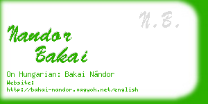 nandor bakai business card
